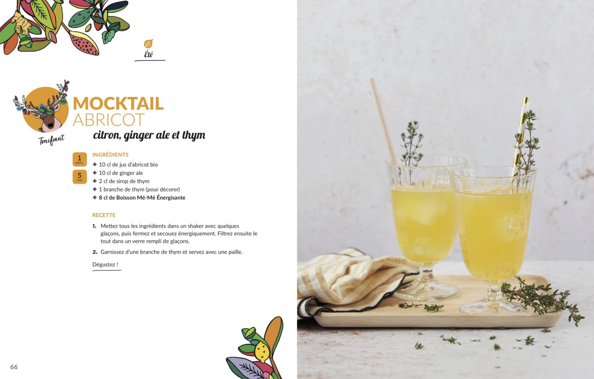 Cocktail sans alcool abricot et ginger-ale Recette Mocktail